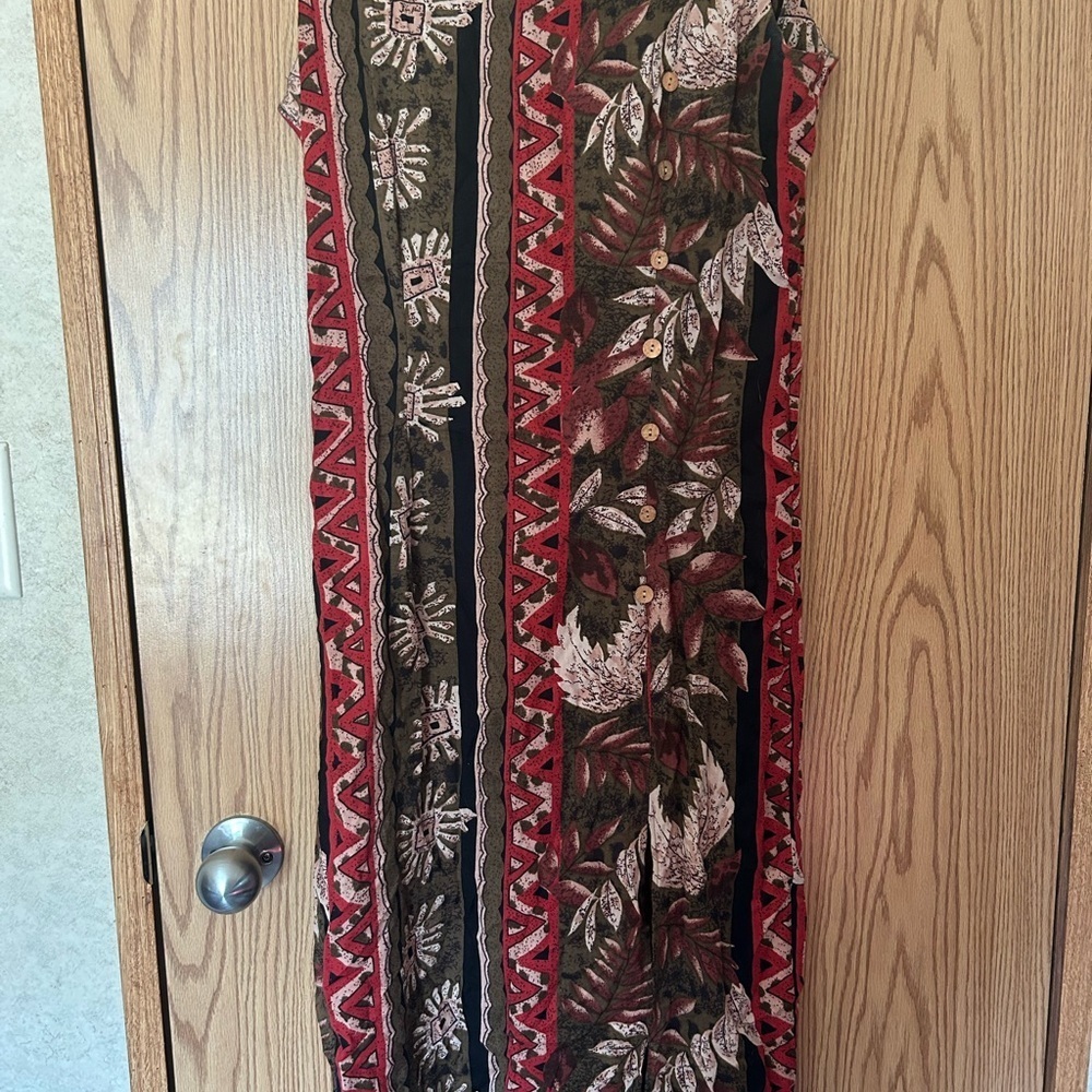 Fair Set Bohemian Tribal Print Midi Dress Size 12 - Picture 2 of 8